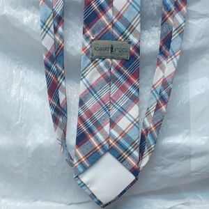 Robert Stock Plaid Tie Mix Of Red. Blu